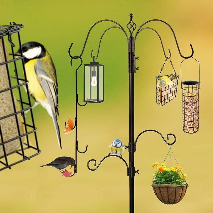 Bird Feeder Station with Suet Cage & Water Bowl Fruit Hook- Adjustable Pole - Image 7
