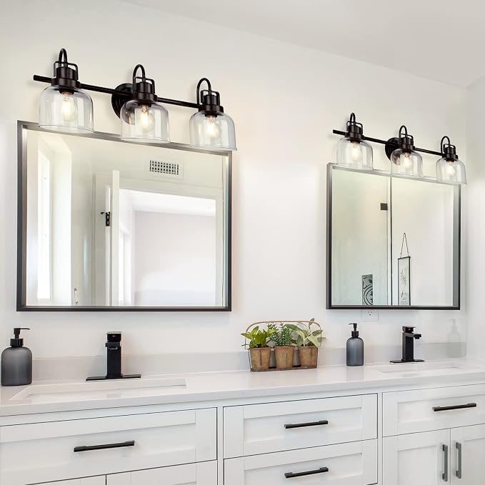 Bronze Bathroom Vanity Lights, 3-Light Vanity Light Fixtures - Image 6