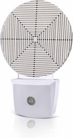 Night Lights Auto Sensor Beige Aesthetic Night Light Lines Perspective Box by Home+L6