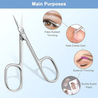 Lermende Cuticle Scissors with Curved Sharp Tip, Portable Small Scissors - Image 4