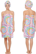 Absorbent Bath Towel Wrap Set for Women, Microfiber Shower Robe Body Towel by HEIFAM