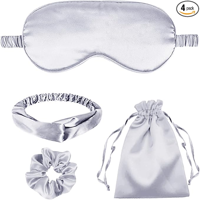 4Pcs Silk Sleep Masks Satin Eye Mask Silky Eyes Cover Blindfold Eyeshade by WJingYiJia