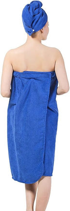 FakeFace Women Absorbent Microfiber Bath Towel Body Wrap Set Gym Spa Robe Dry - Image 2