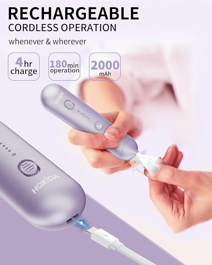 Professional Manicure Pedicure Kit, Cordless Electric Nail File Set, - Image 4