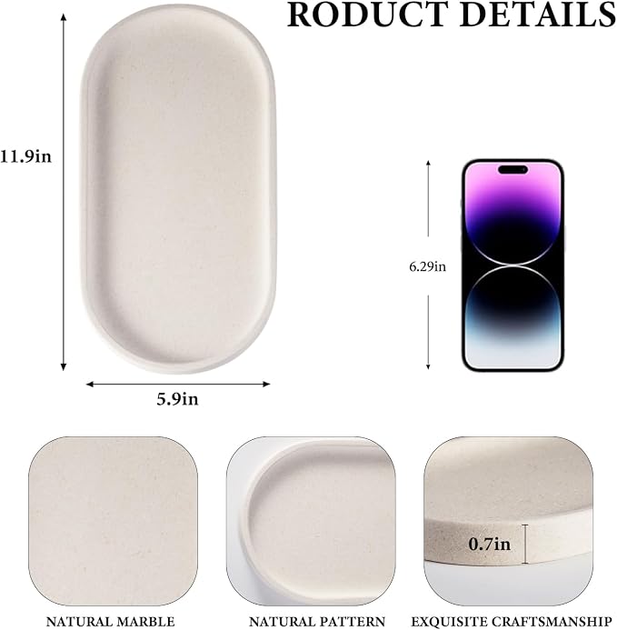 Koville Creamy White Marble Tray - Image 3