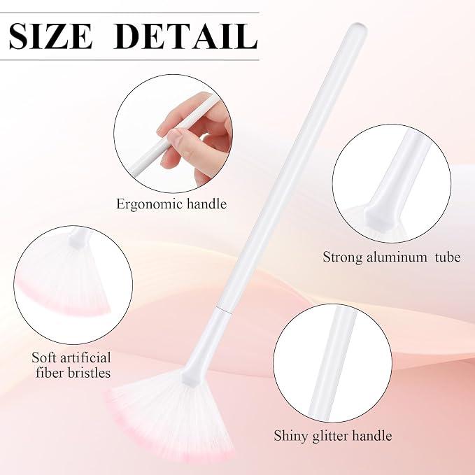 9 Pieces Facial Fan Mask Brushes, Soft Facial Applicator Brushes Tools - Image 3