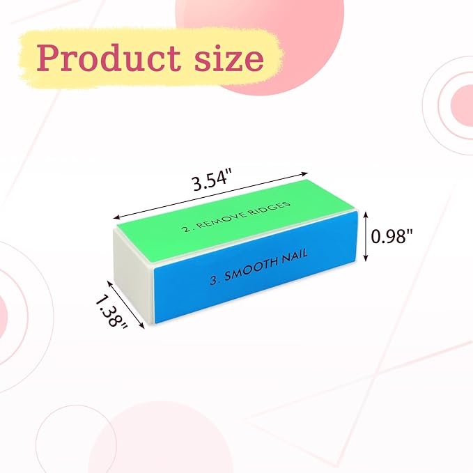 6-Pack Large Square Sponge Nail Buffer Block, 4-Way Nail File and Buffer - Image 6