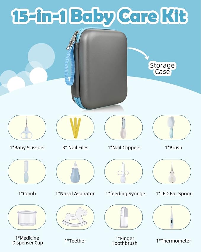 Baby Grooming and Health Kit, Lictin 15 in 1 Safety Care Set, Newborn Nursery - Image 2