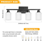 Unicozin 4-Light Bathroom Light Fixtures, Modern Black Vanity Light Over Mirror - Image 5