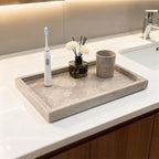 Pure Natural Marble Tray for Bathroom, Sink. Cosmetics, toiletries, etc. can be - Image 5
