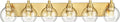 Bathroom Light Fixtures, 6 Light Brushed Gold Vanity Light, 38 Inch Modern Wall by Metwet