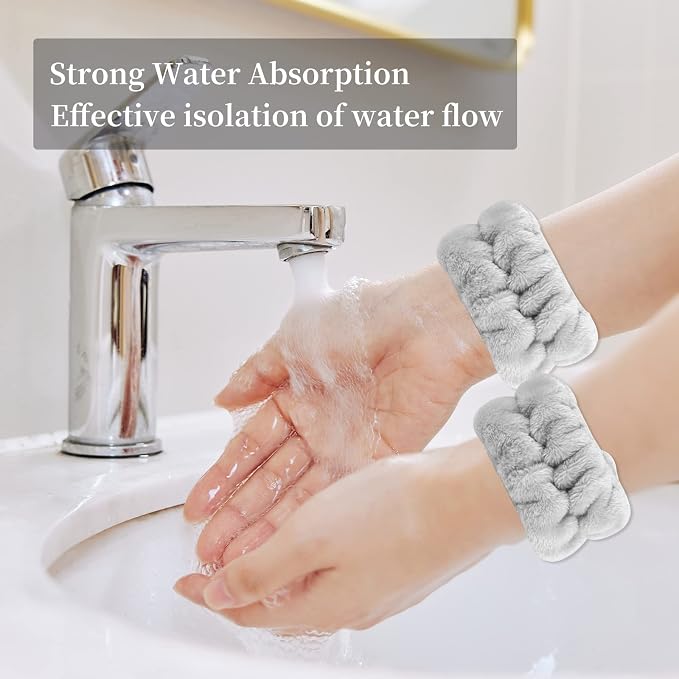 SLNZAPTY 12 PCS Face Wash Headband Wristband Set - Image 3