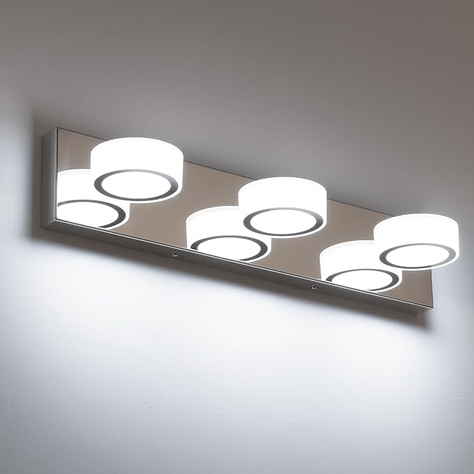 3 Light Bathroom Vanity Light, Modern Chrome Bathroom Light Fixtures Over Mirror - Image 7