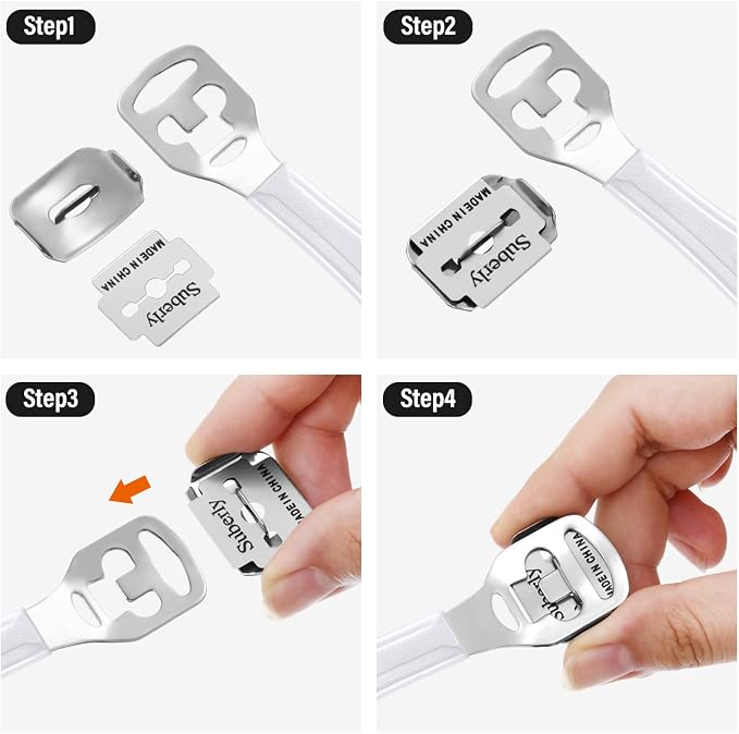52 Pieces Callus Shaver Set, 50 Replacement Slices Blades 1 Stainless Steel - Image 4