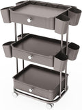 3 Tier Drawer Beauty Cart with 12 Movable Storage Organizer, Thickened ABS & by pouseayarMassageTable