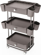 3 Tier Drawer Beauty Cart with 12 Movable Storage Organizer, Thickened ABS & by pouseayarMassageTable
