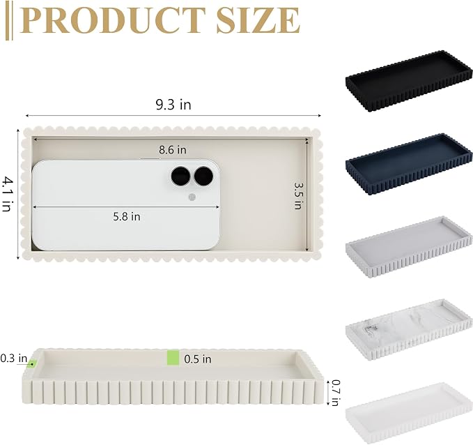 Silicone Bathroom Tray Small Vanity Organizer Rectangle Sink Caddy Sponge - Image 6