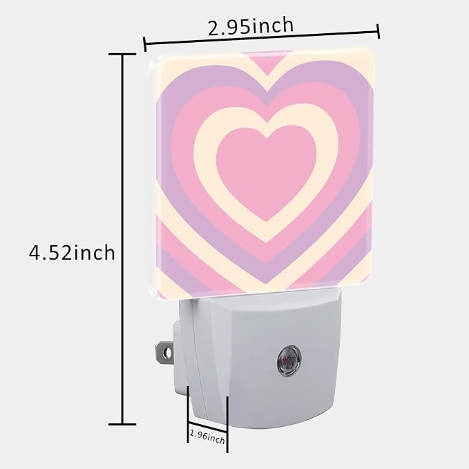 Pink Love Swirl Night Light for Kids, LED Night Light Plug into Wall - Image 5