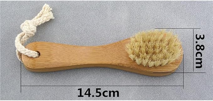 2 Pack 5.7" Bamboo Handle Dry Facial Cleansing Brush - Image 2
