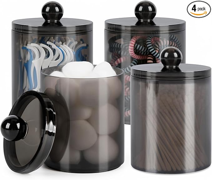 WEISHI 4 Pack Qtip Holder Dispenser by WEISHI