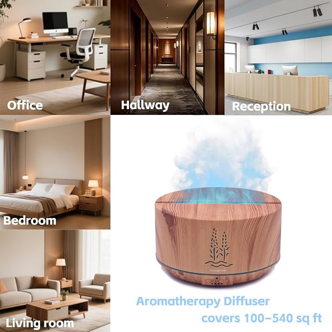 Ultrasonic Essential Oil Diffuser, 500ml Aroma Air Diffuser - Image 3