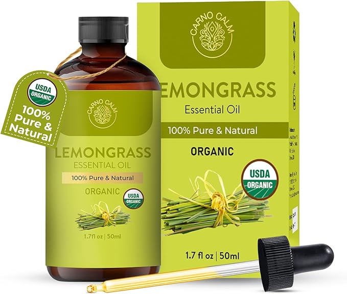 Lemongrass Essential Oil | USDA Certified Organic Lemongrass Oil | by CarnoCalm