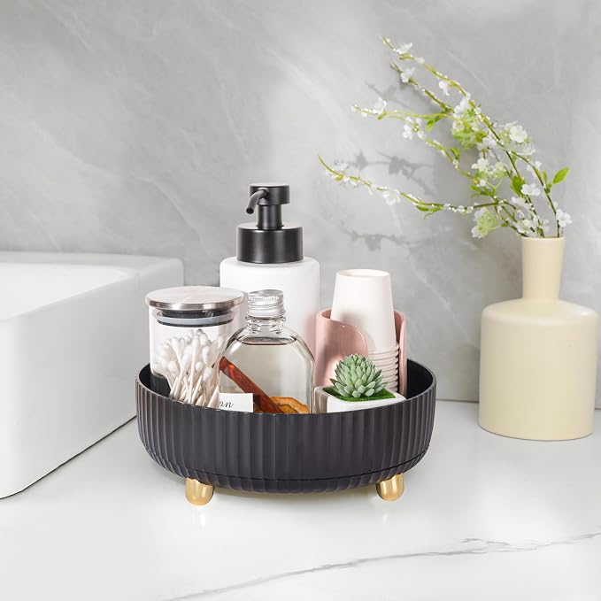 Anyoifax Makeup Perfume Organizer Tray 360 Degree Rotating Lazy Susan Skincare - Image 3