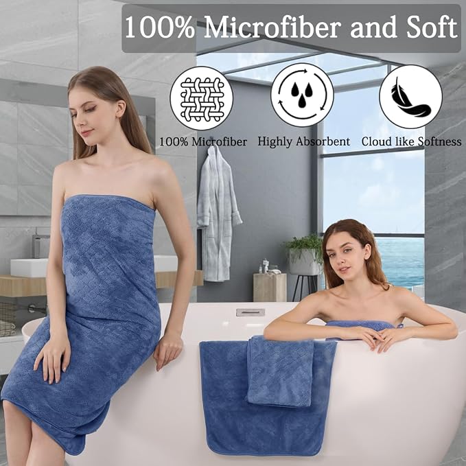 Ycosy 8-Piece Bath Towels Set, 2 Oversized Large Bath Sheet, 2 Hand Towels and - Image 3