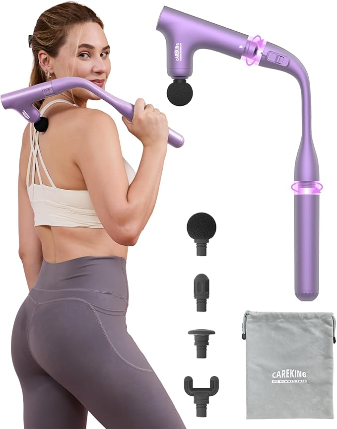 3-in-1 Detachable Massage Gun Deep Tissue, Ergonomic Extension Handle Back by CAREKING
