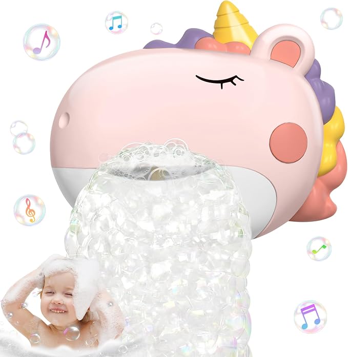 Infowush Baby Bath Toys, Unicorn Bath Bubble Machine Toddler Bath Toys by INFOWUSH