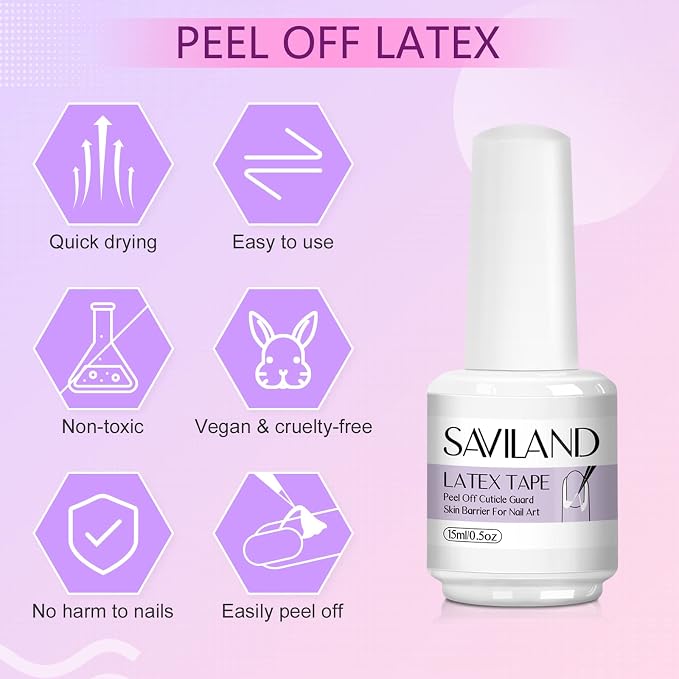 SAVILAND 2PCS Liquid Latex for Nails: 30ML Liquid Latex Peel Off Nail Polish - Image 4