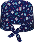 Working Cap Scrub Caps with Sweatband Adjustable Tie Back Hat Nurse Surgical - Image 7