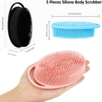 3 Pack Silicone Body Scrubber, Silicone Loofah Soft Exfoliating Body Scrubber - Image 3