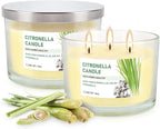 Citronella Candle Outdoor 2-Pack - 14oz Each 3-Wick Candles in Clear Glass Jars - Image 9