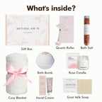Natural Amor Spa Gift Set with Blanket 7 PCs– Handmade Bath & Body Self-Care - Image 7