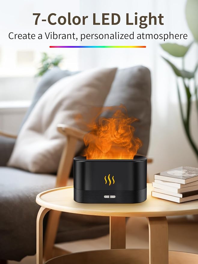 Flame Essential Oil Diffuser, 180ml Aromatherapy Diffuser - Image 3