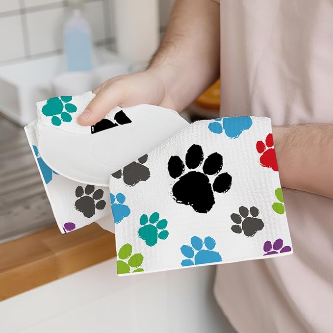 2PCS Cute Dog Paws Kitchen Towels, Dog Mom Gifts - Image 3