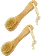 2 Pack 5.7" Bamboo Handle Dry Facial Cleansing Brush by HiKin
