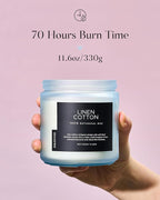 M&SENSE Fresh & Linen Cotton Scented Candles, 11.6oz Natural Soy Wax, 70-Hour - Image 3