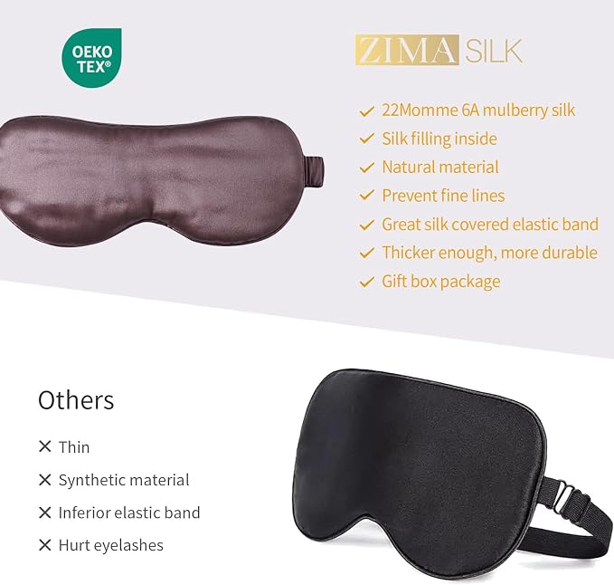 ZIMASILK Adjustable 100% 22 Momme Mulberry Silk Sleep Mask - Image 7