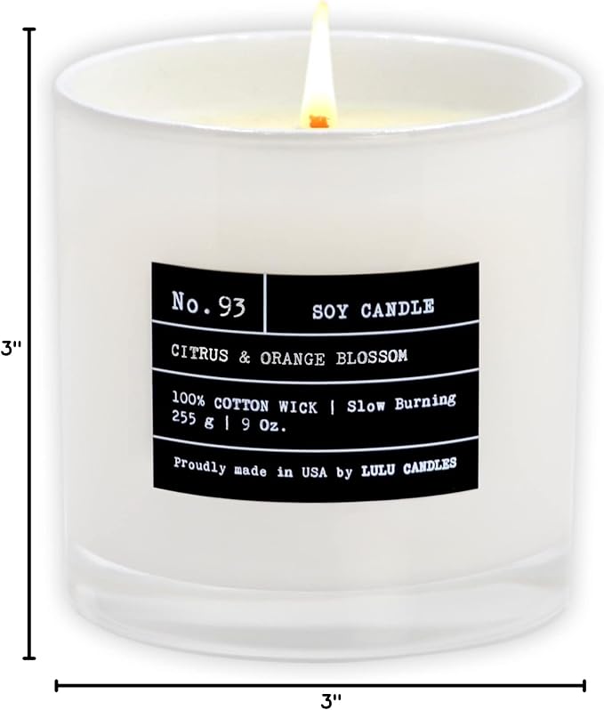 Lulu Candles | Citrus & Orange Blossom | Luxury Scented Soy Jar Candle | Hand - Image 3