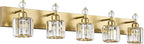 PRESDE 5-Crystal Bathroom Vanity Light Modern Gold Bathroom Lights Fixtures by HOME