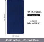 KBY Bath Towels Set of 2, Extra Large Bath Sheets 40X80 Inches, Quick Dry - Image 8