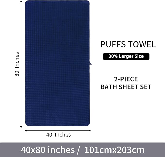 KBY Bath Towels Set of 2, Extra Large Bath Sheets 40X80 Inches, Quick Dry - Image 8