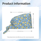 Scrub Cap for Women and Men Boho Black Leaf Pattern Adjustable Breathable - Image 3