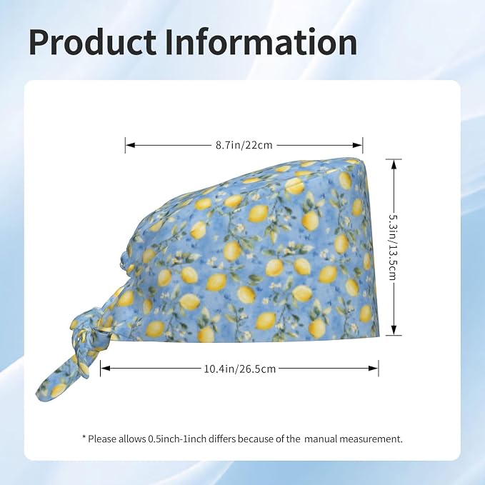 Scrub Cap for Women and Men Boho Black Leaf Pattern Adjustable Breathable - Image 3