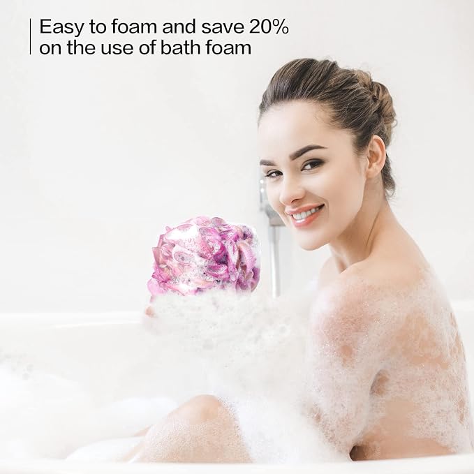 Fishent Shower Sponge Shower Loofah, Body Wash Loofah Sponge Body Scrubber - Image 2