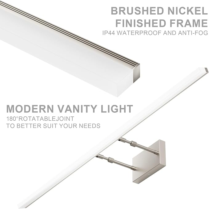 Aipsun 48inch Brushed Nickel Bathroom Llight Fixtures LED Vanity Light - Image 5