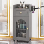 Salon Cart with Wheels & Adjustable Shelf, 3-Tier Rolling Beauty Trolley by OmySalon