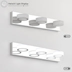 3 Light Bathroom Vanity Light, Modern Chrome Bathroom Light Fixtures Over Mirror - Image 4